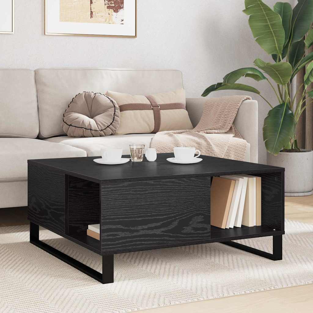 vidaXL Stolik kawowy Czarny Dąb 80 x 80 x 36,5 cm