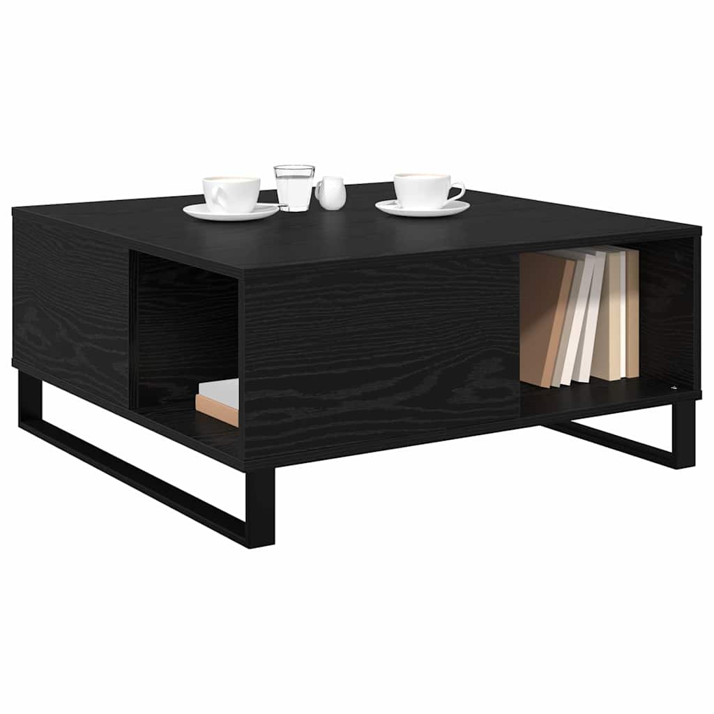 vidaXL Stolik kawowy Czarny Dąb 80 x 80 x 36,5 cm