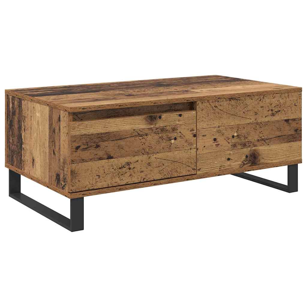 vidaXL Stolik kawowy z szufladą Stare drewno 90 x 50 x 36,5 cm