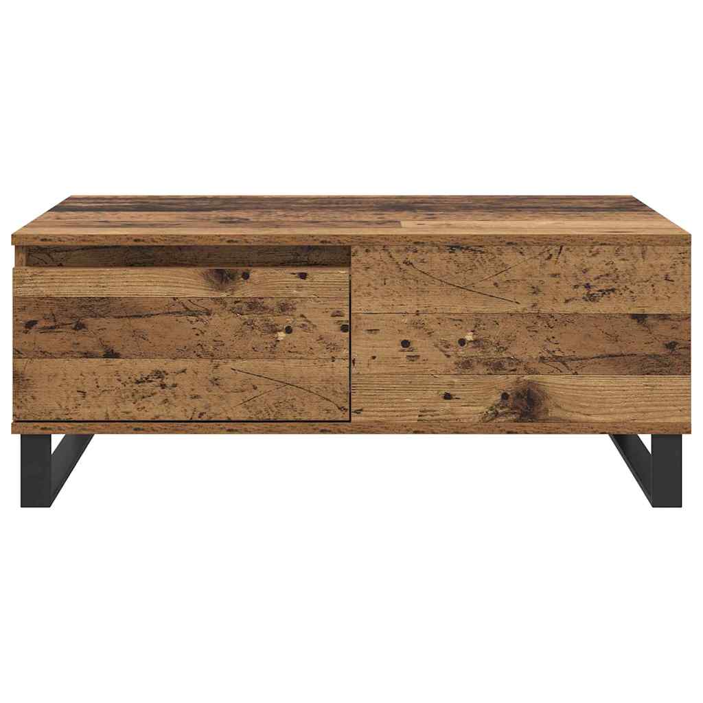 vidaXL Stolik kawowy z szufladą Stare drewno 90 x 50 x 36,5 cm