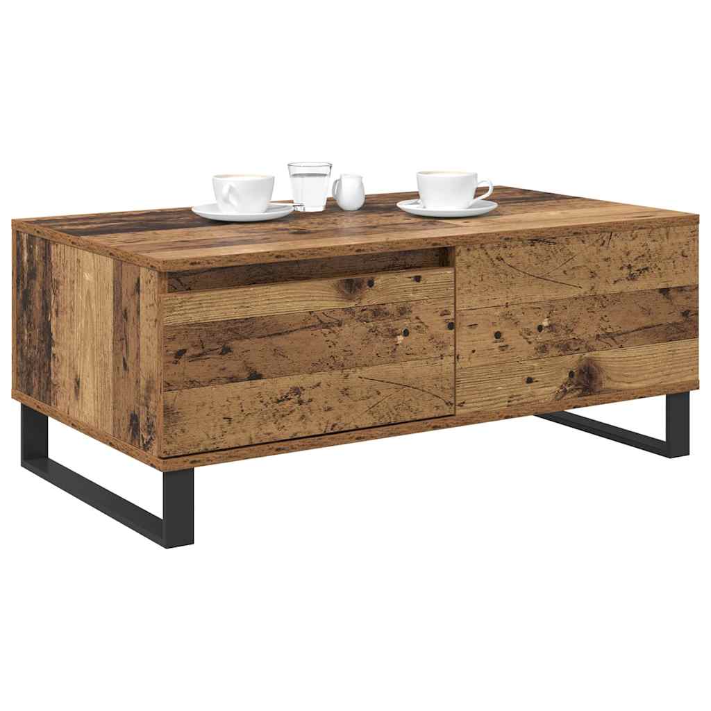 vidaXL Stolik kawowy z szufladą Stare drewno 90 x 50 x 36,5 cm