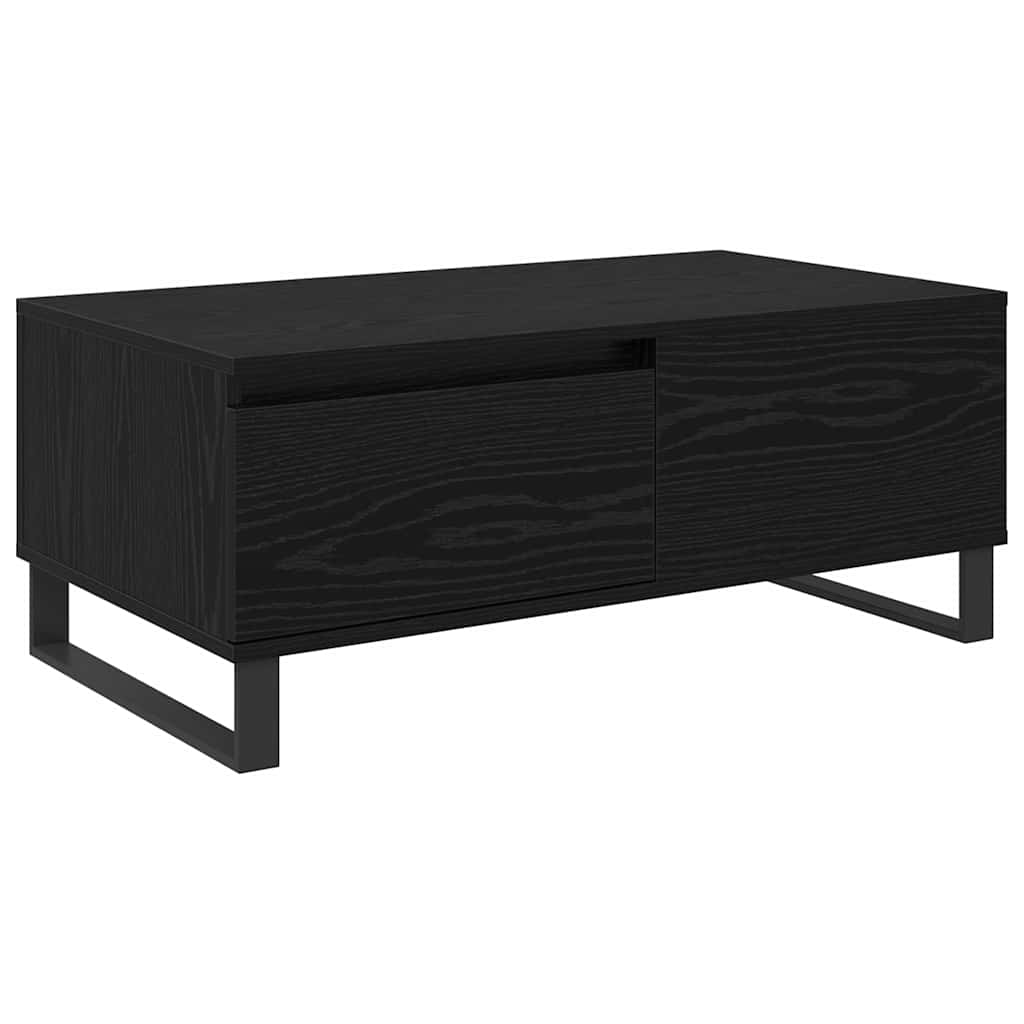 vidaXL Stolik kawowy z szufladą Czarny Dąb 90 x 50 x 36,5 cm