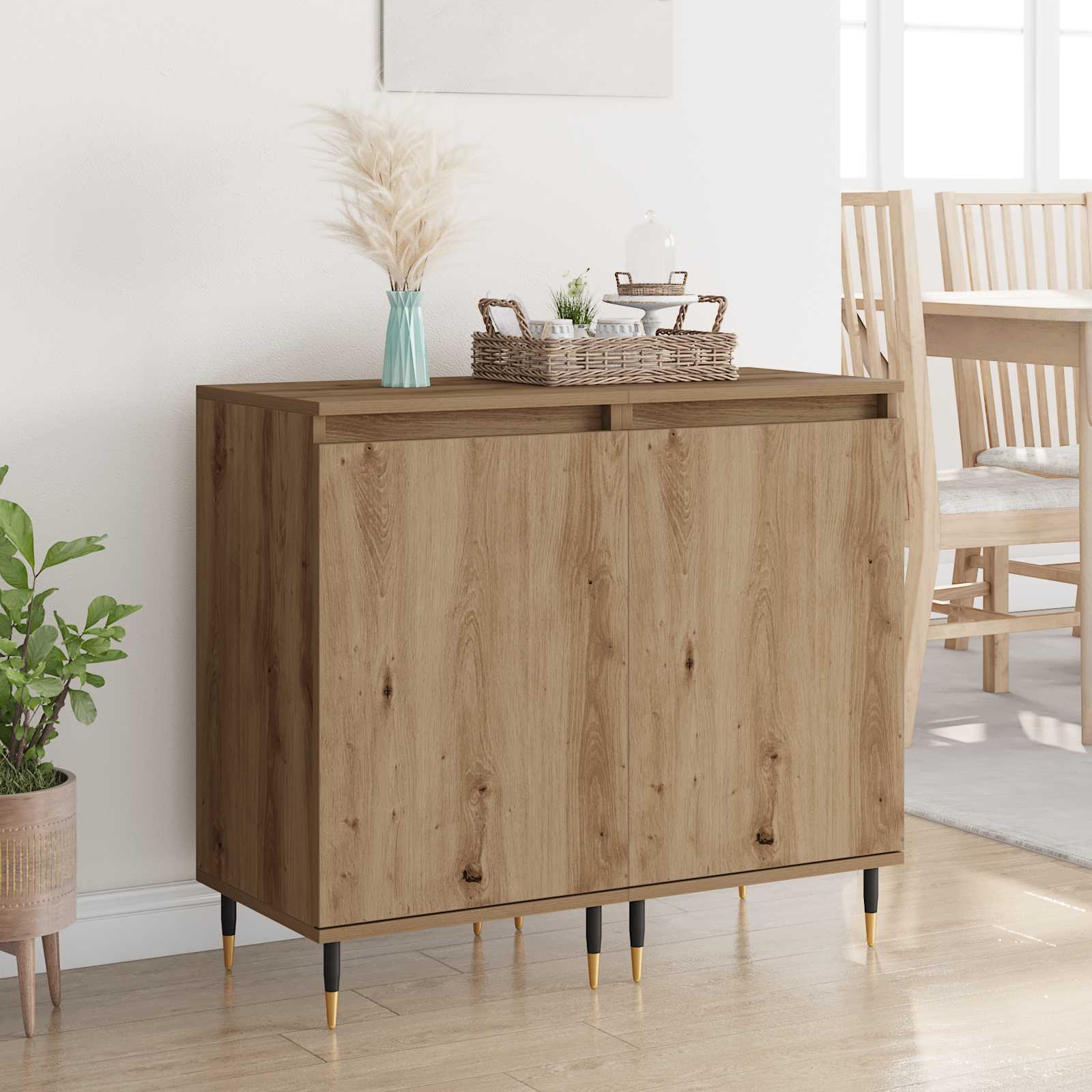 vidaXL Bufet 2 pcs Dąb rzemieślniczy 40 x 35 x 70 cm