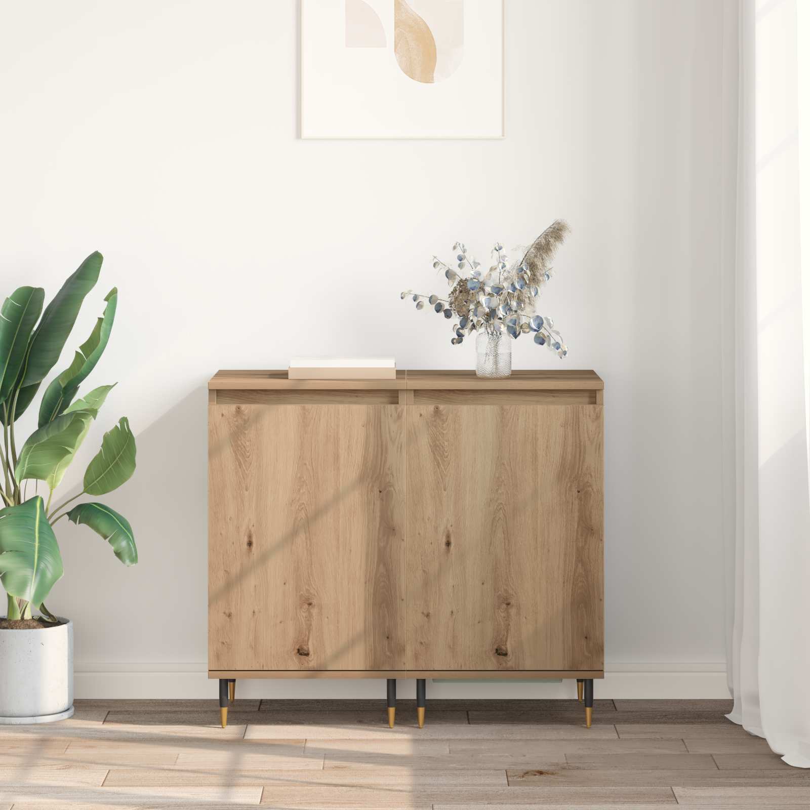 vidaXL Bufet 2 pcs Dąb rzemieślniczy 40 x 35 x 70 cm