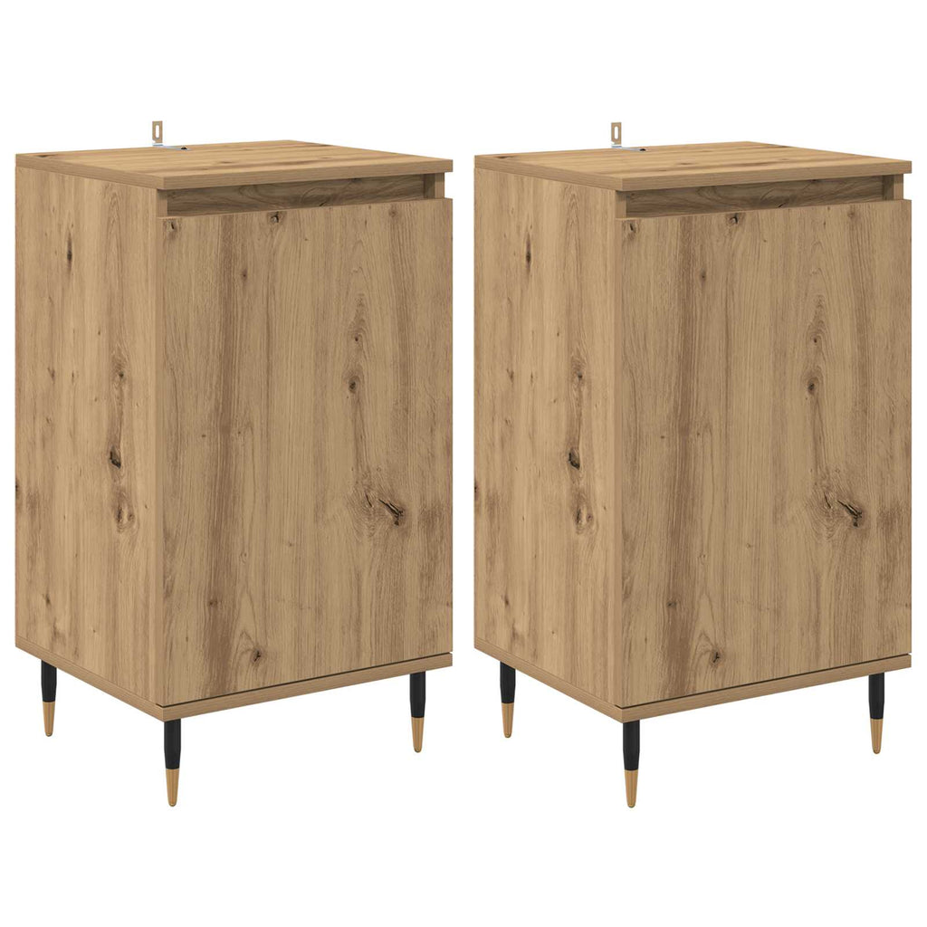 vidaXL Bufet 2 pcs Dąb rzemieślniczy 40 x 35 x 70 cm