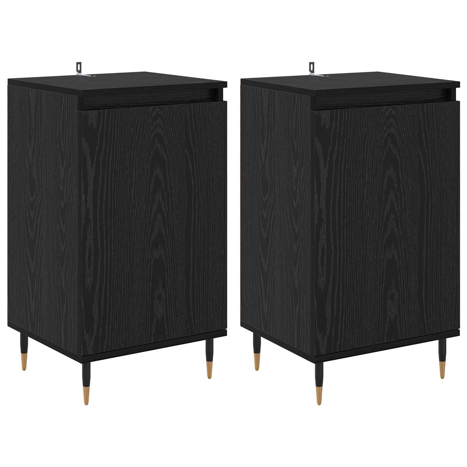 vidaXL Bufet 2 pcs Czarny Dąb 40 x 35 x 70 cm