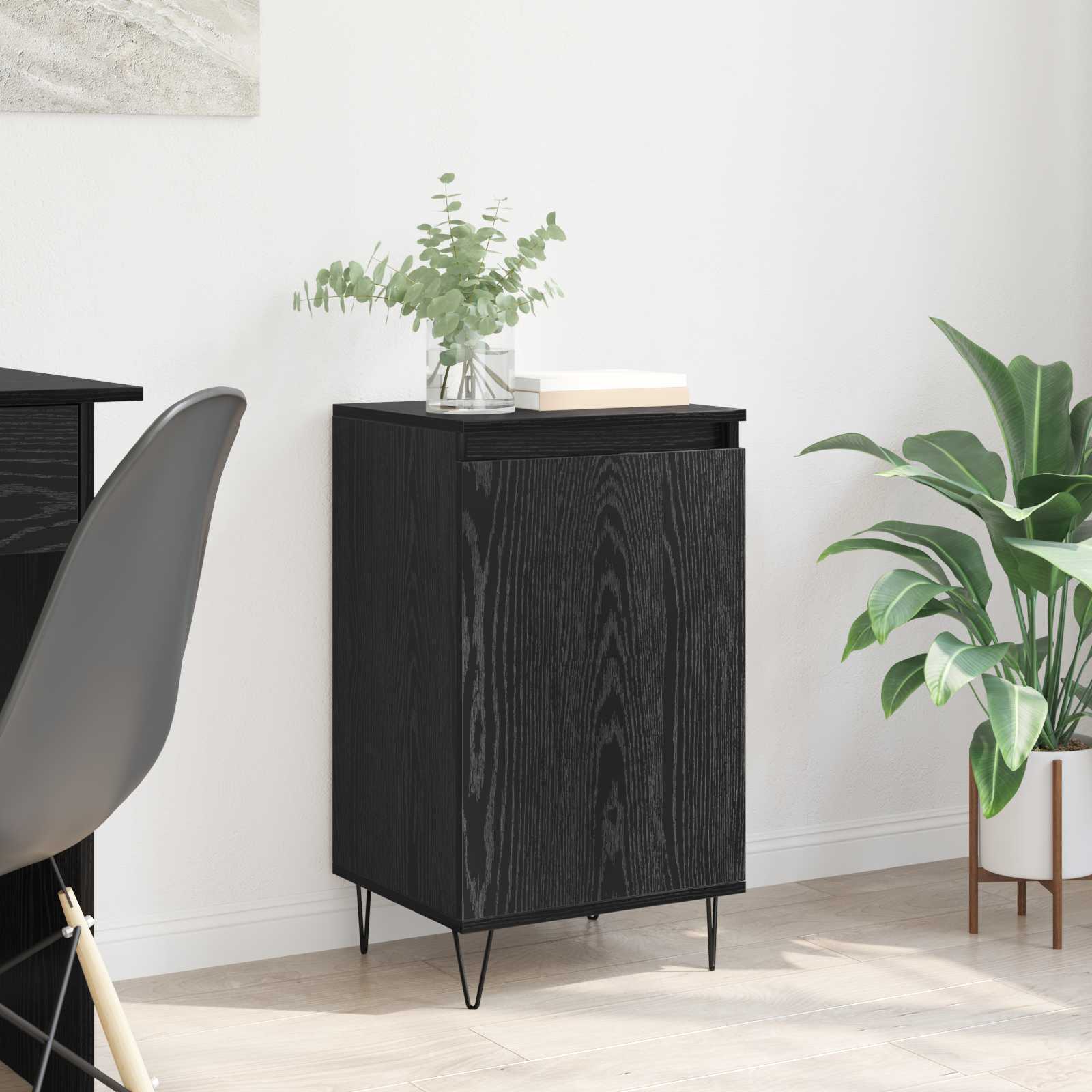 vidaXL Bufet Czarny Dąb 40 x 35 x 70 cm Materiał drewnopochodny