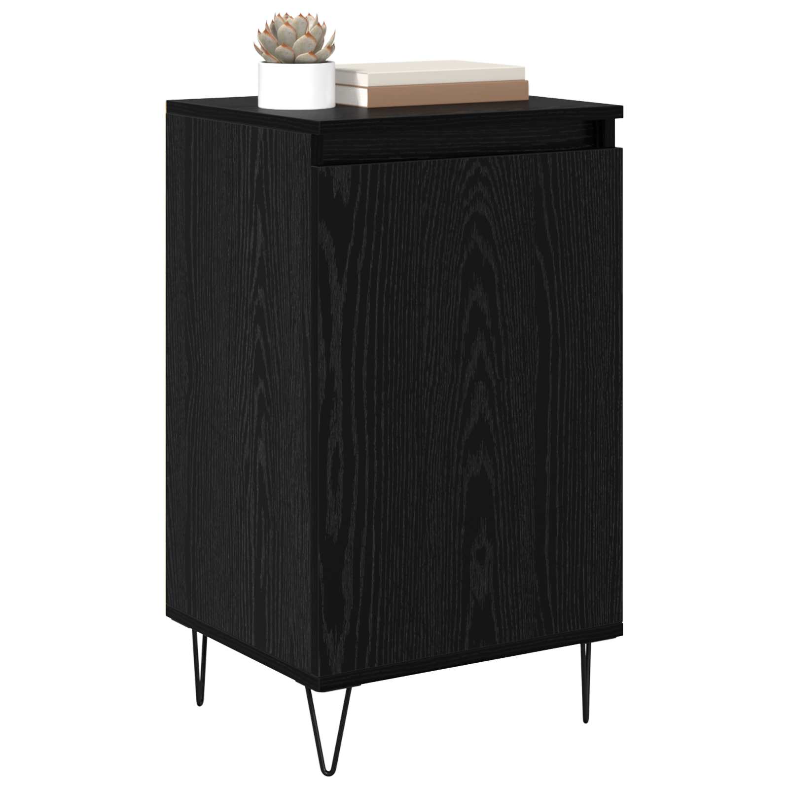 vidaXL Bufet Czarny Dąb 40 x 35 x 70 cm Materiał drewnopochodny