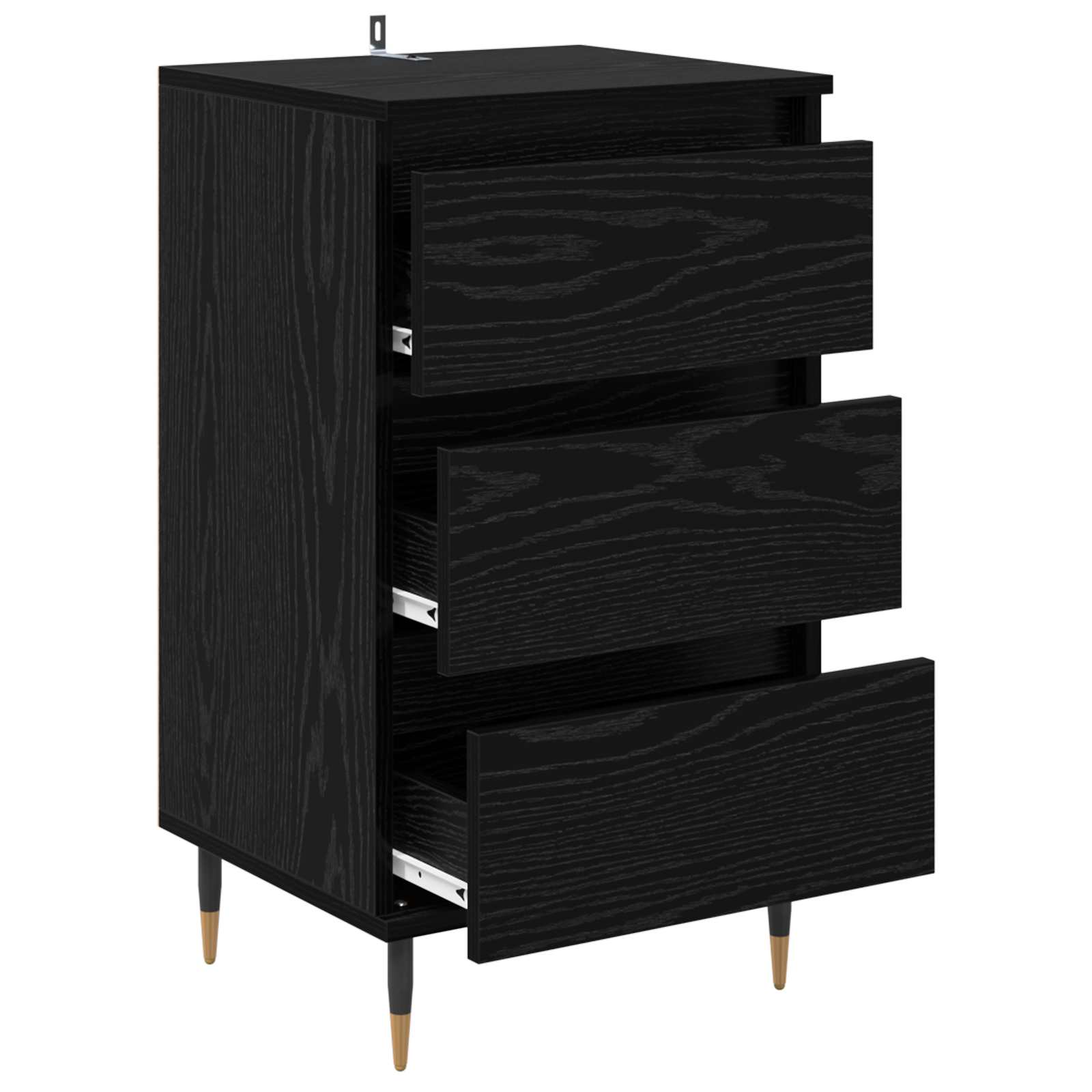 vidaXL Bufet Czarny dąb 35 x 40 x 70 cm Materiał drewnopochodny