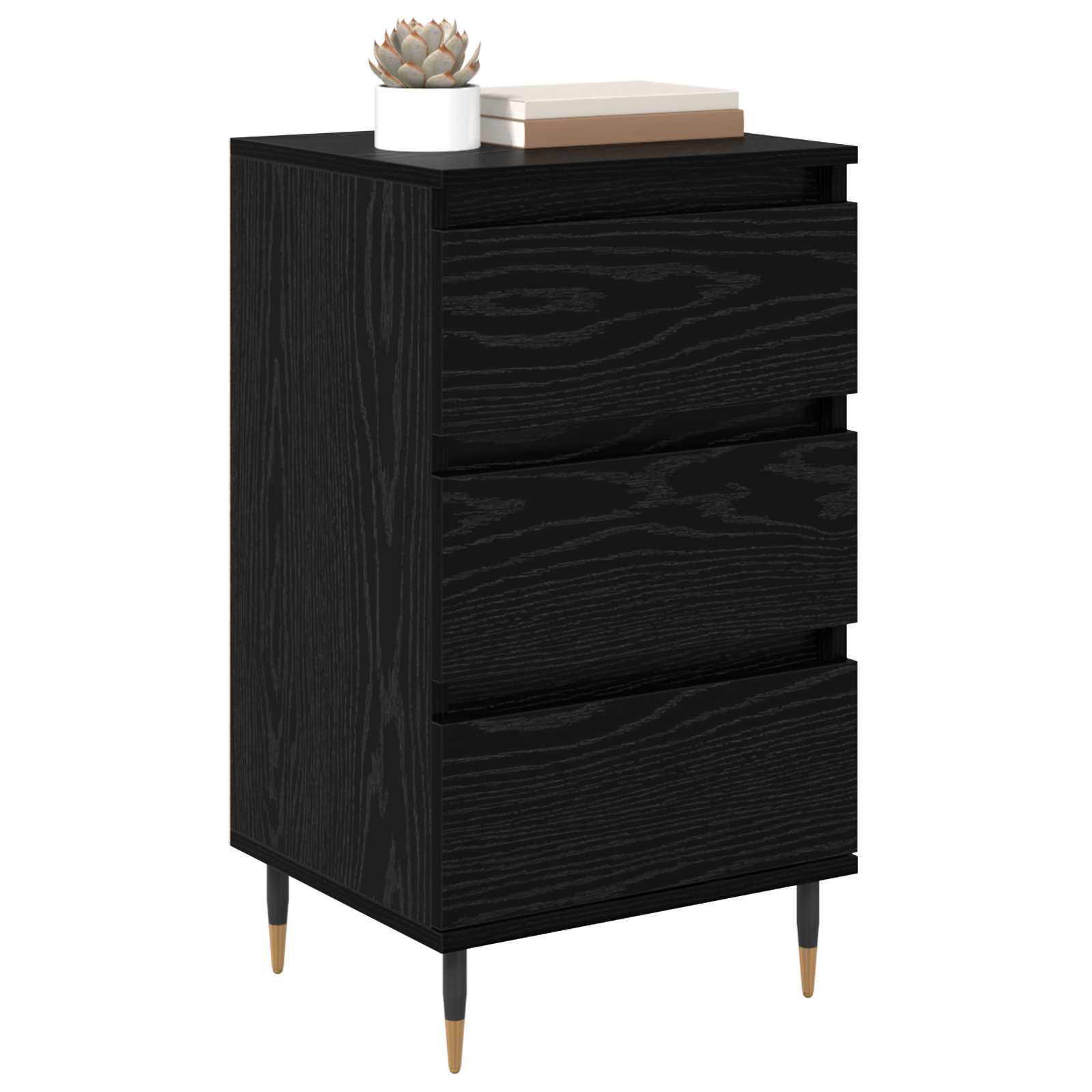 vidaXL Bufet Czarny dąb 35 x 40 x 70 cm Materiał drewnopochodny