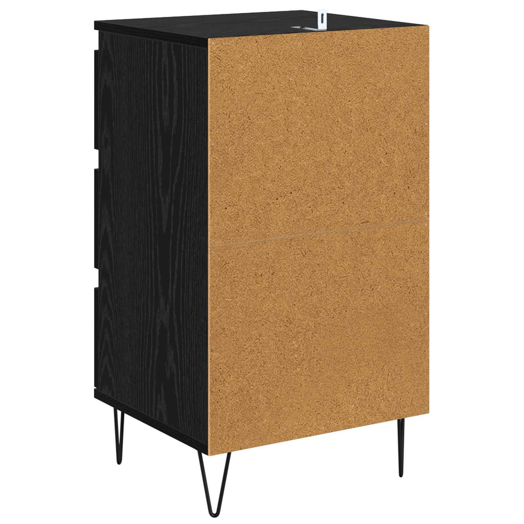vidaXL Bufet Czarny Dąb 40 x 35 x 70 cm Drewno inżynieryjne i żelazo