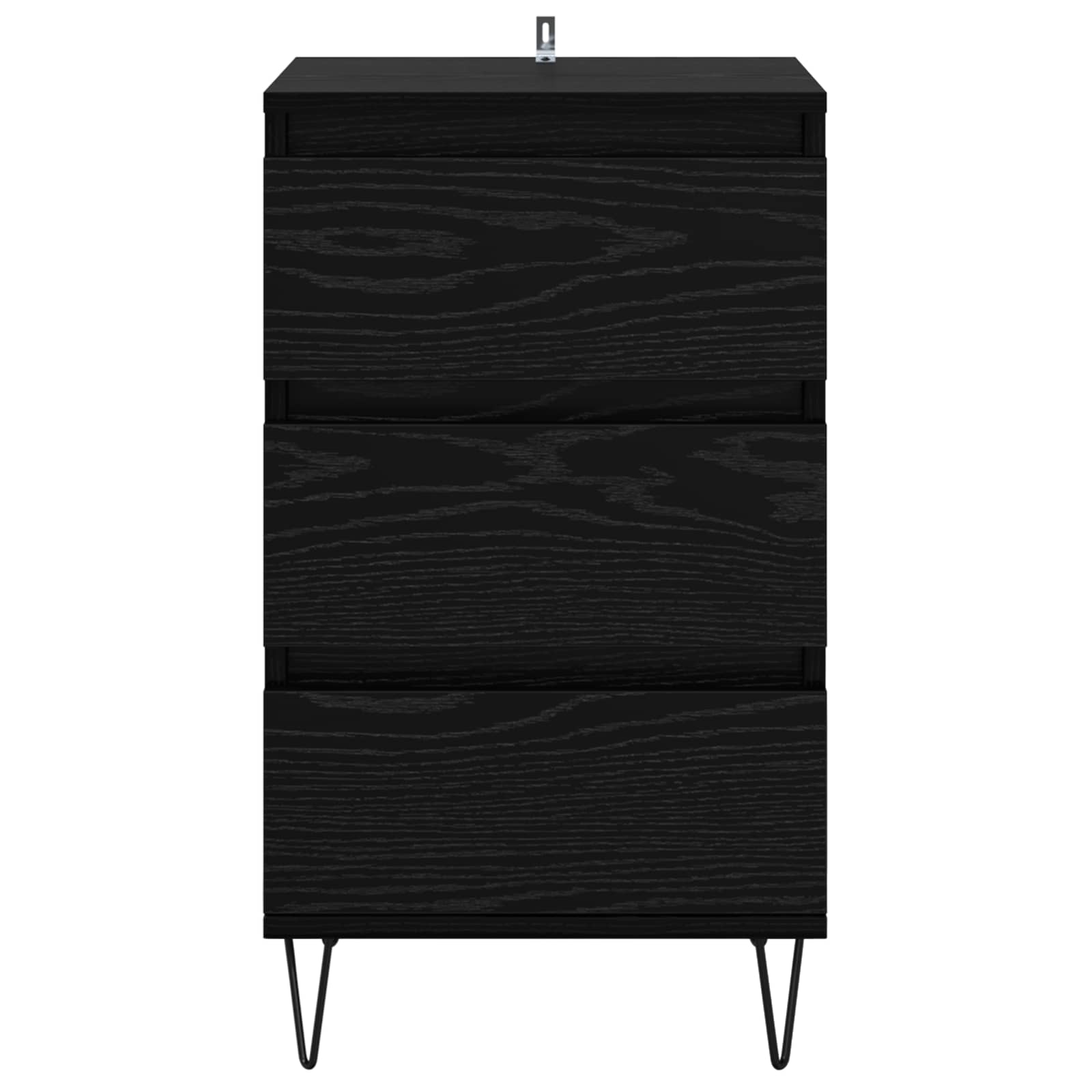 vidaXL Bufet Czarny Dąb 40 x 35 x 70 cm Drewno inżynieryjne i żelazo