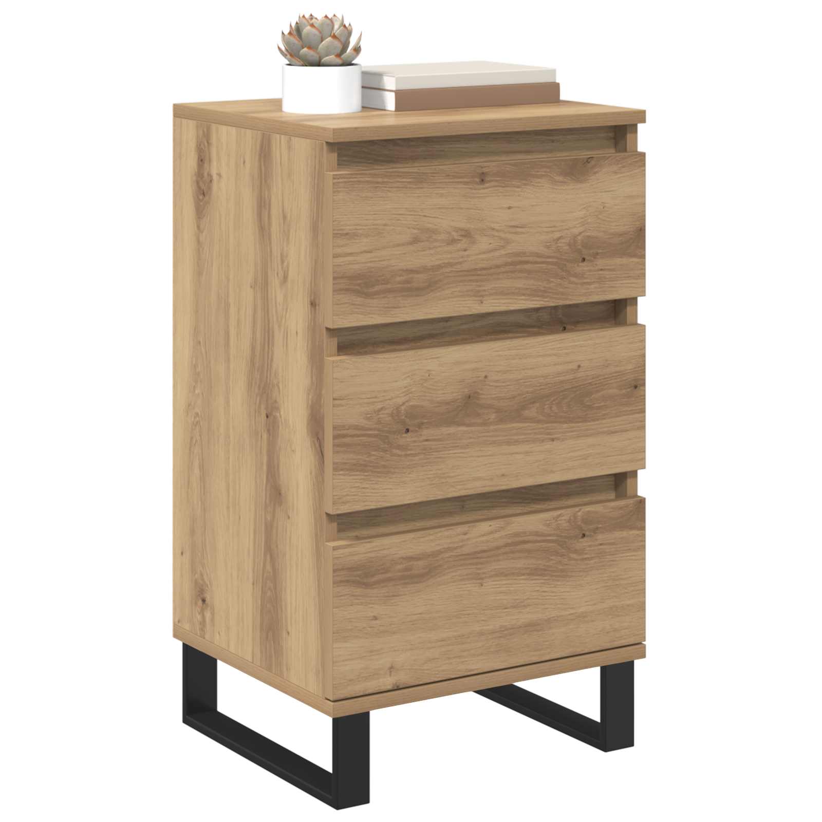 vidaXL Bufet z szufladą dąb artisan Materiał drewnopochodny