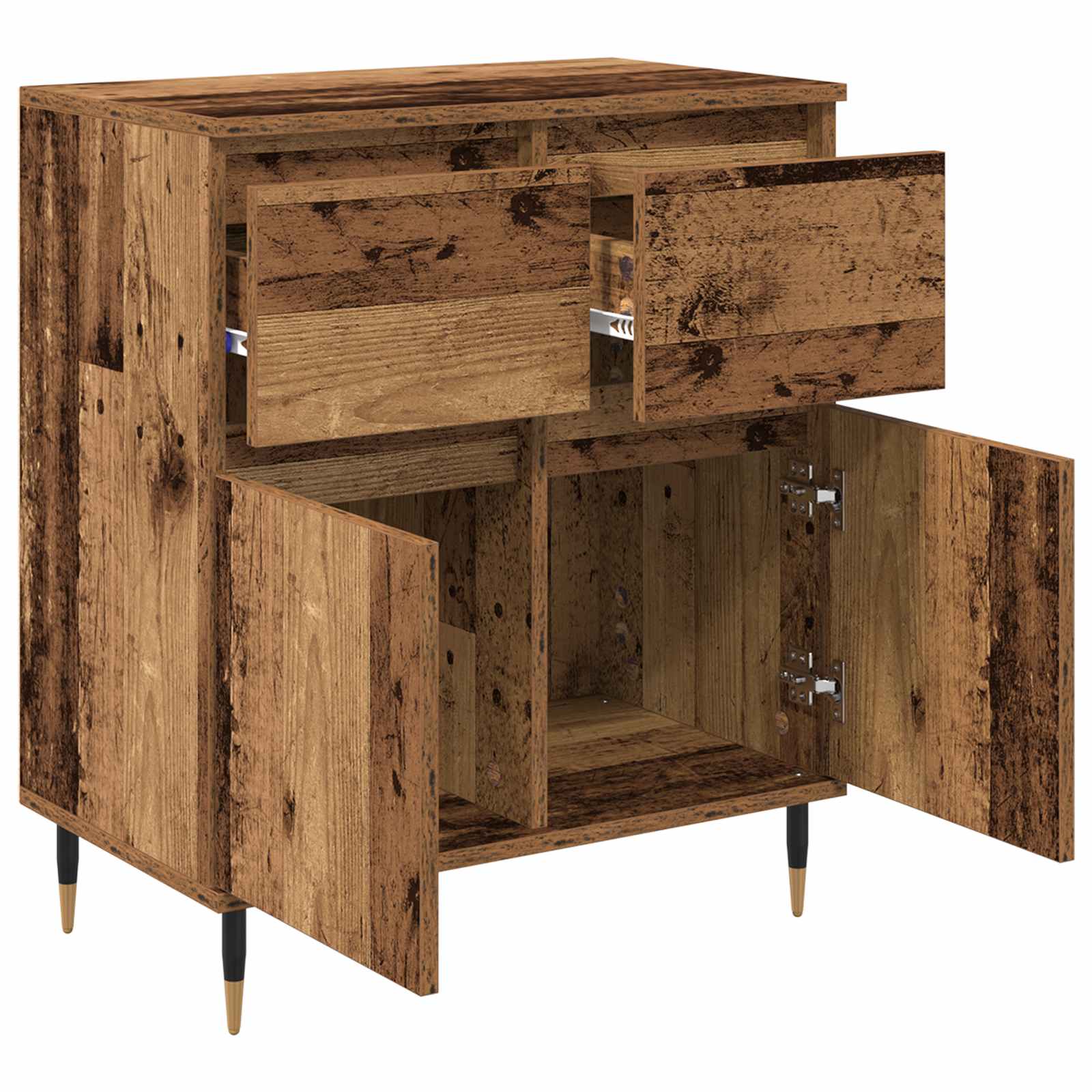 vidaXL Bufet Stare drewno 60 x 35 x 70 cm Drewno inżynieryjne i żelazo