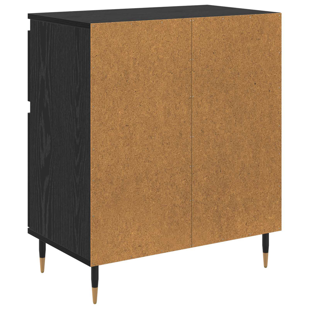 vidaXL Bufet Czarny Dąb 60 x 35 x 70 cm Drewno inżynieryjne i żelazo