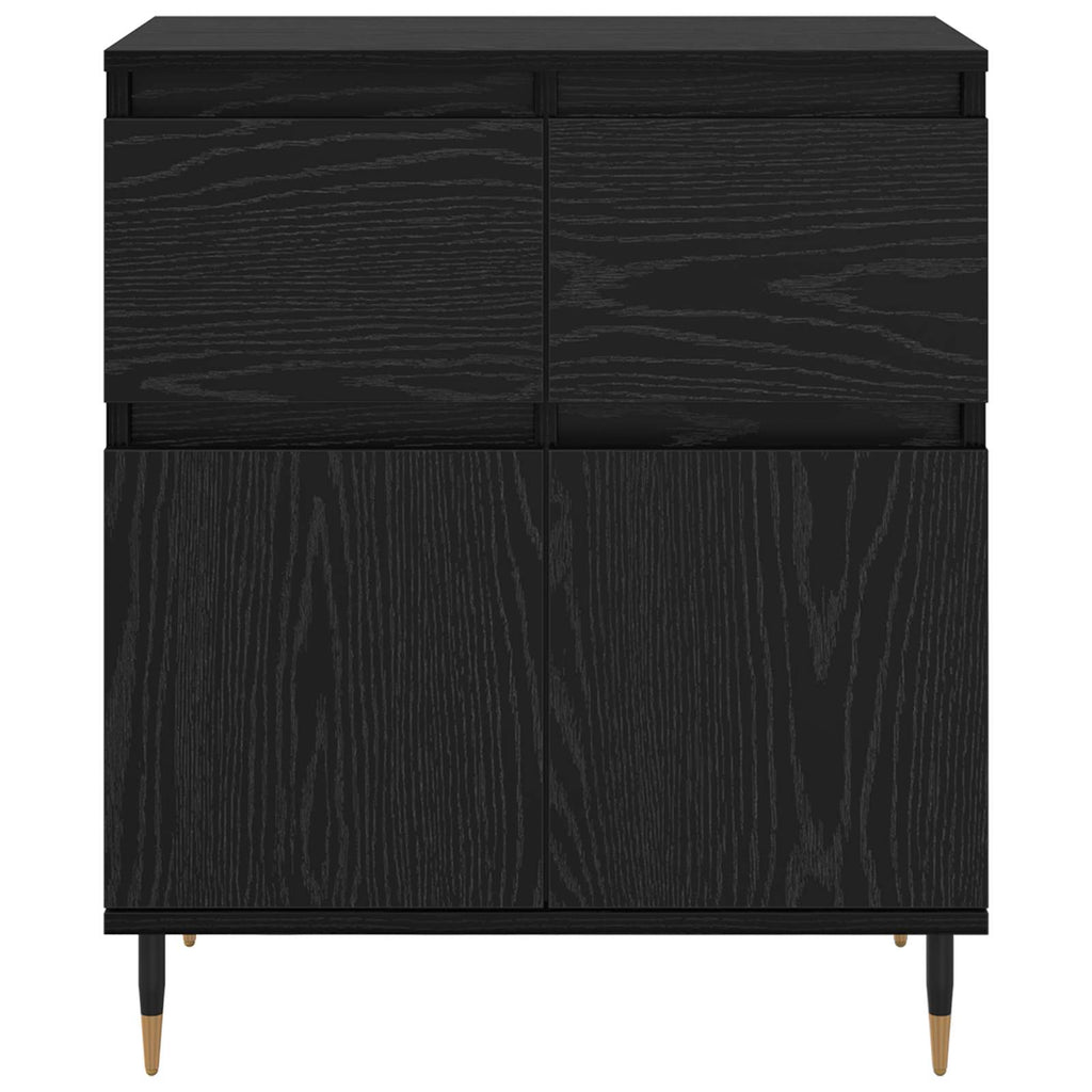 vidaXL Bufet Czarny Dąb 60 x 35 x 70 cm Drewno inżynieryjne i żelazo