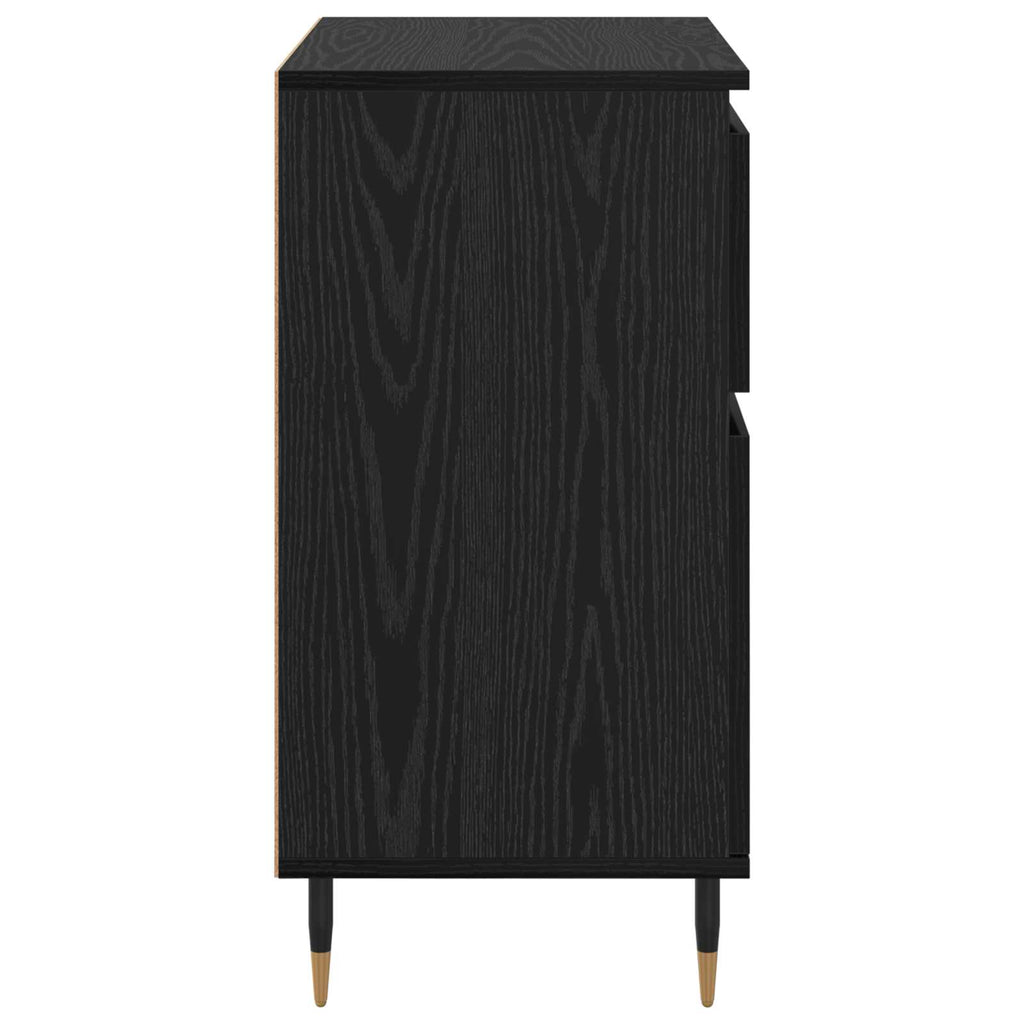 vidaXL Bufet Czarny Dąb 60 x 35 x 70 cm Drewno inżynieryjne i żelazo