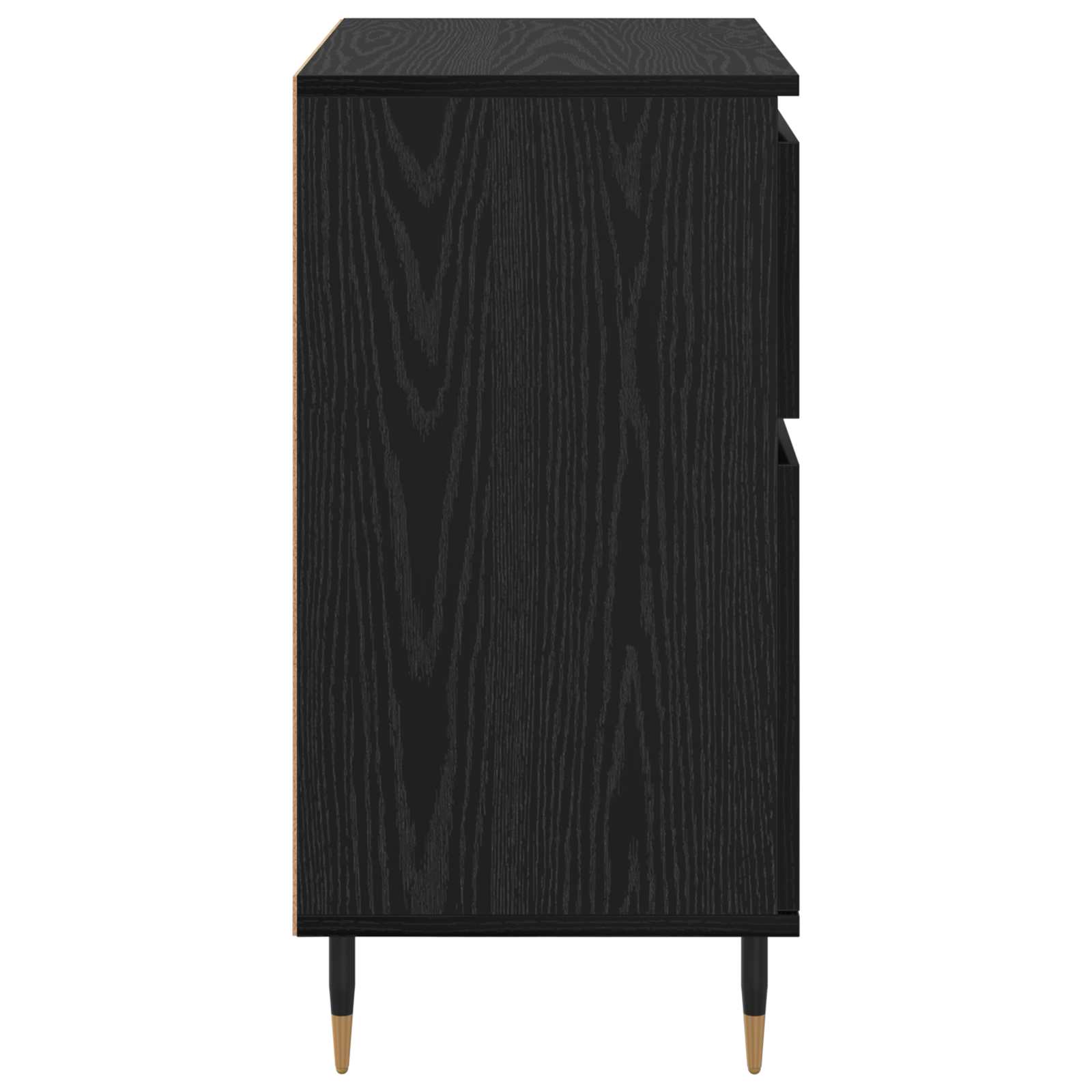 vidaXL Bufet Czarny Dąb 60 x 35 x 70 cm Drewno inżynieryjne i żelazo