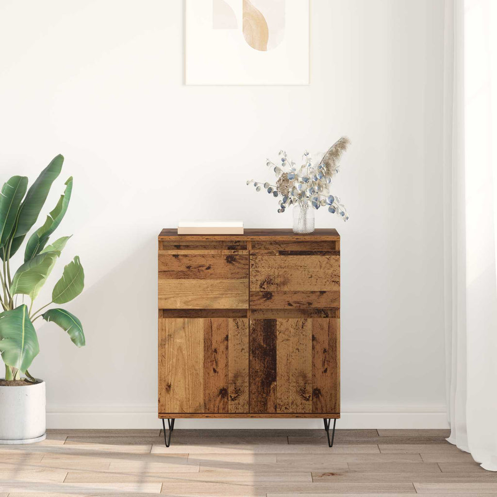 vidaXL Bufet Stare drewno 60 x 35 x 70 cm Drewno inżynieryjne i żelazo