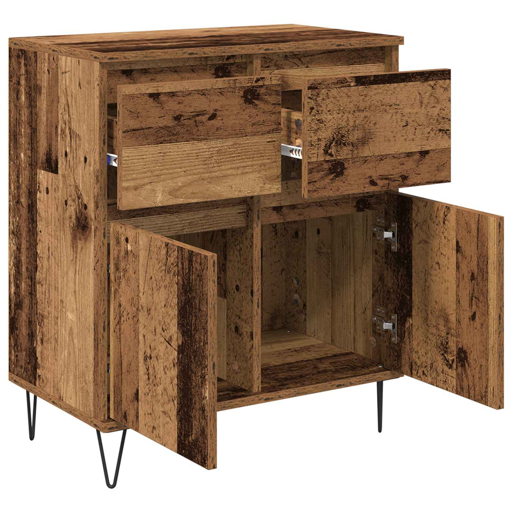 vidaXL Bufet Stare drewno 60 x 35 x 70 cm Drewno inżynieryjne i żelazo