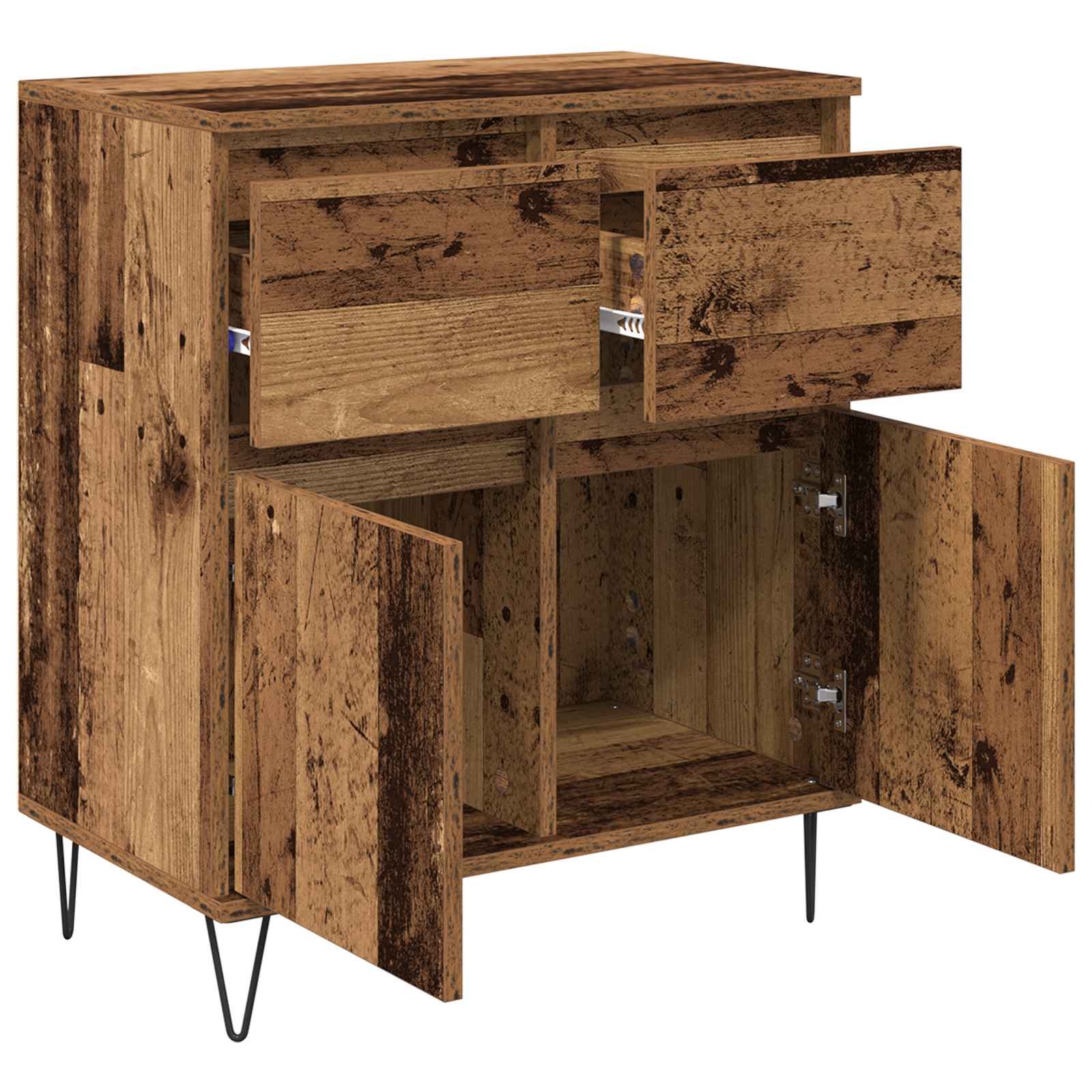 vidaXL Bufet Stare drewno 60 x 35 x 70 cm Drewno inżynieryjne i żelazo