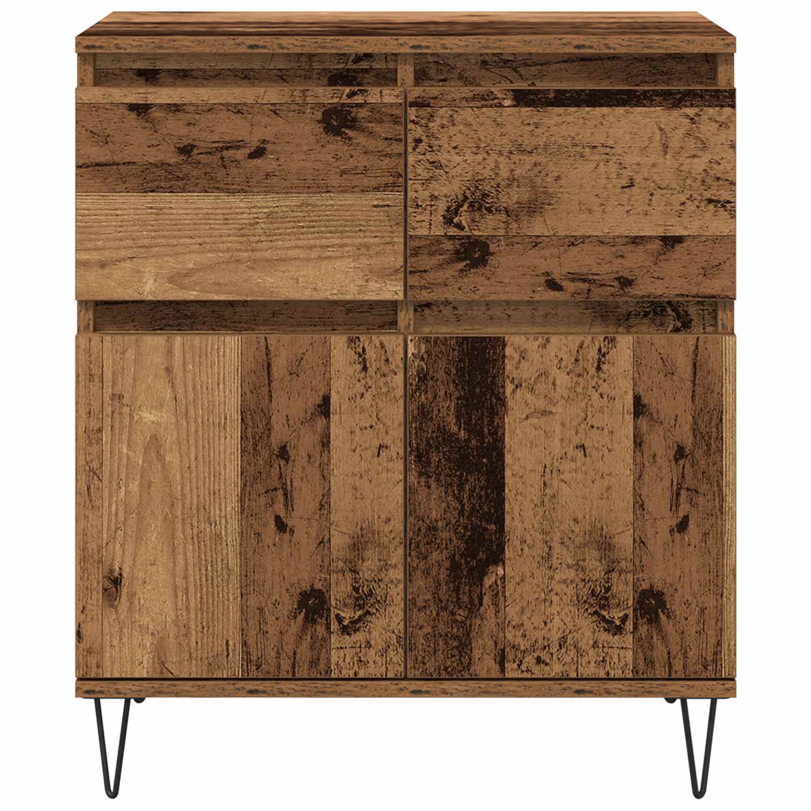vidaXL Bufet Stare drewno 60 x 35 x 70 cm Drewno inżynieryjne i żelazo
