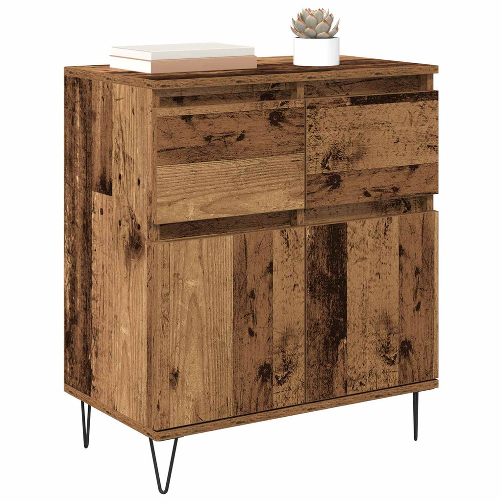 vidaXL Bufet Stare drewno 60 x 35 x 70 cm Drewno inżynieryjne i żelazo