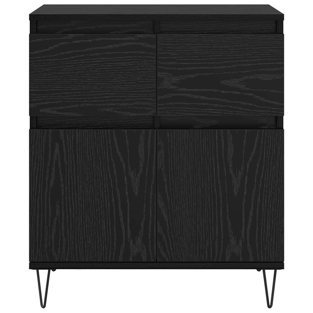 vidaXL Bufet Czarny Dąb 60 x 35 x 70 cm Drewno inżynieryjne i żelazo