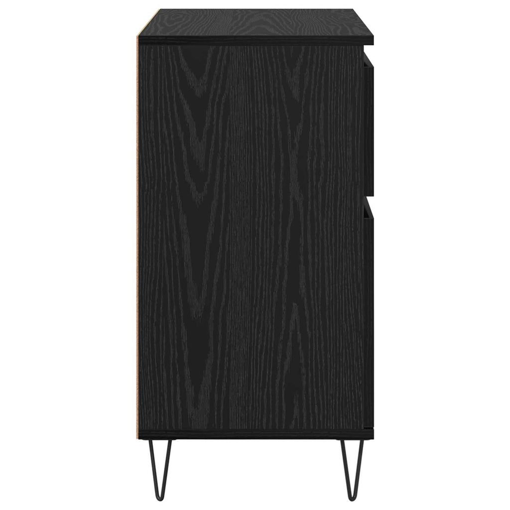 vidaXL Bufet Czarny Dąb 60 x 35 x 70 cm Drewno inżynieryjne i żelazo