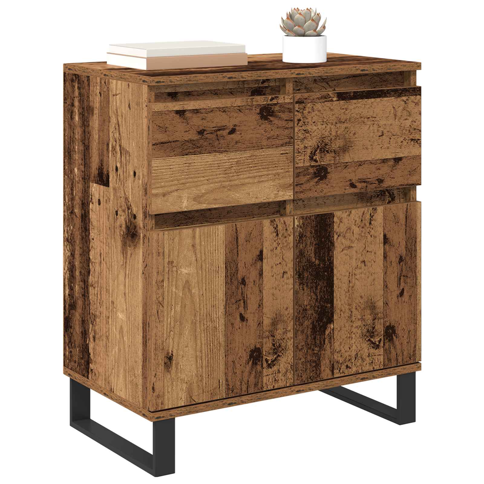vidaXL Bufet Stare drewno 60 x 35 x 70 cm Drewno inżynieryjne i żelazo