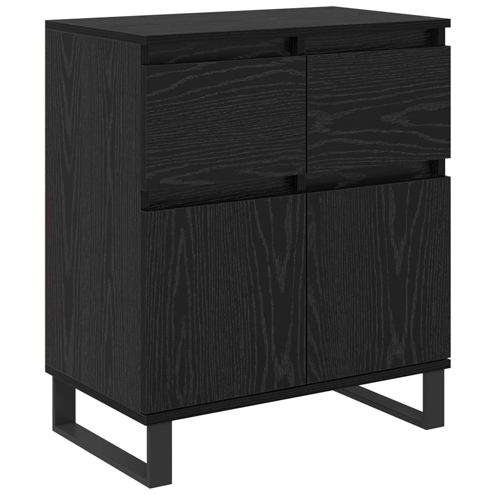 vidaXL Bufet Czarny Dąb 60 x 35 x 70 cm Drewno inżynieryjne i żelazo