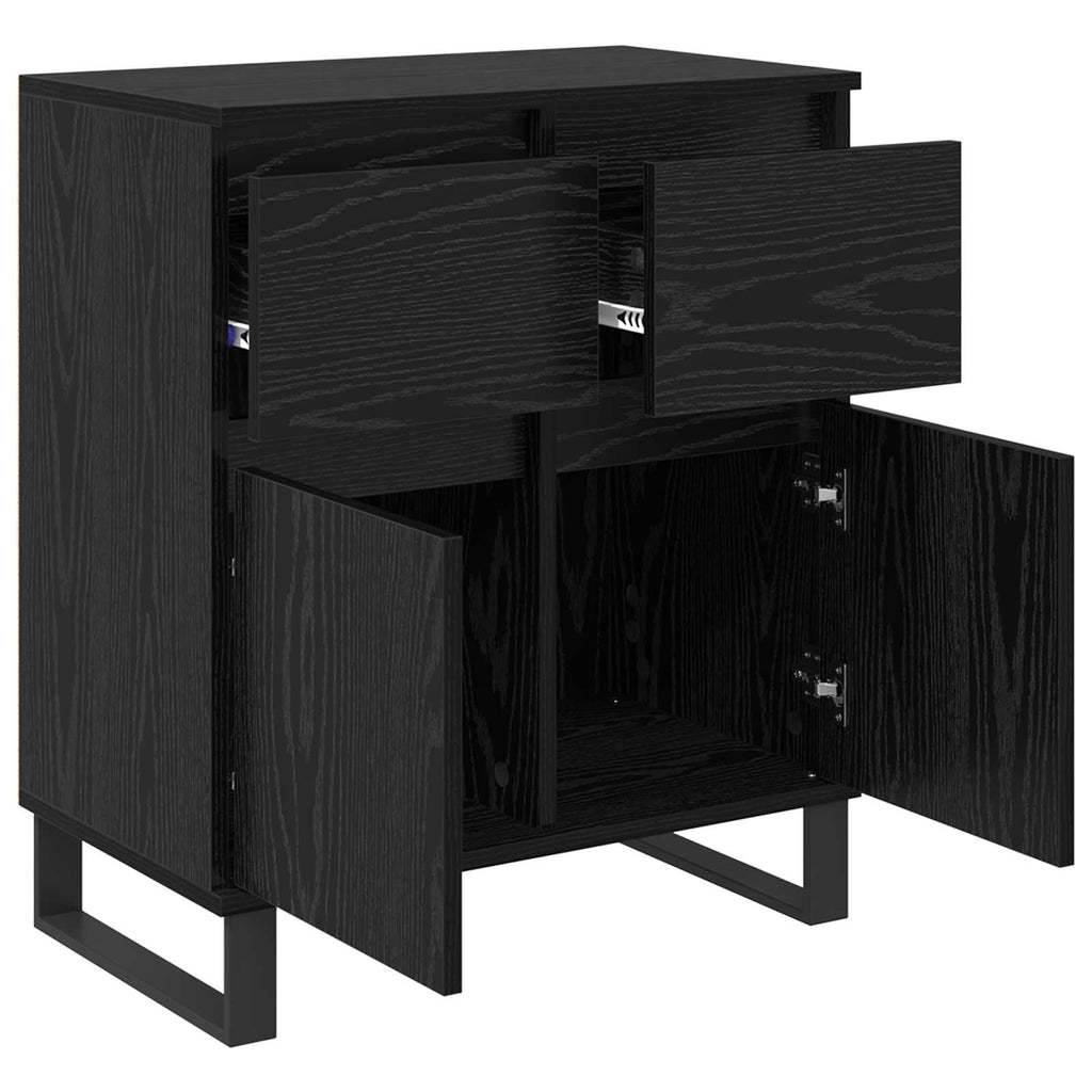 vidaXL Bufet Czarny Dąb 60 x 35 x 70 cm Drewno inżynieryjne i żelazo