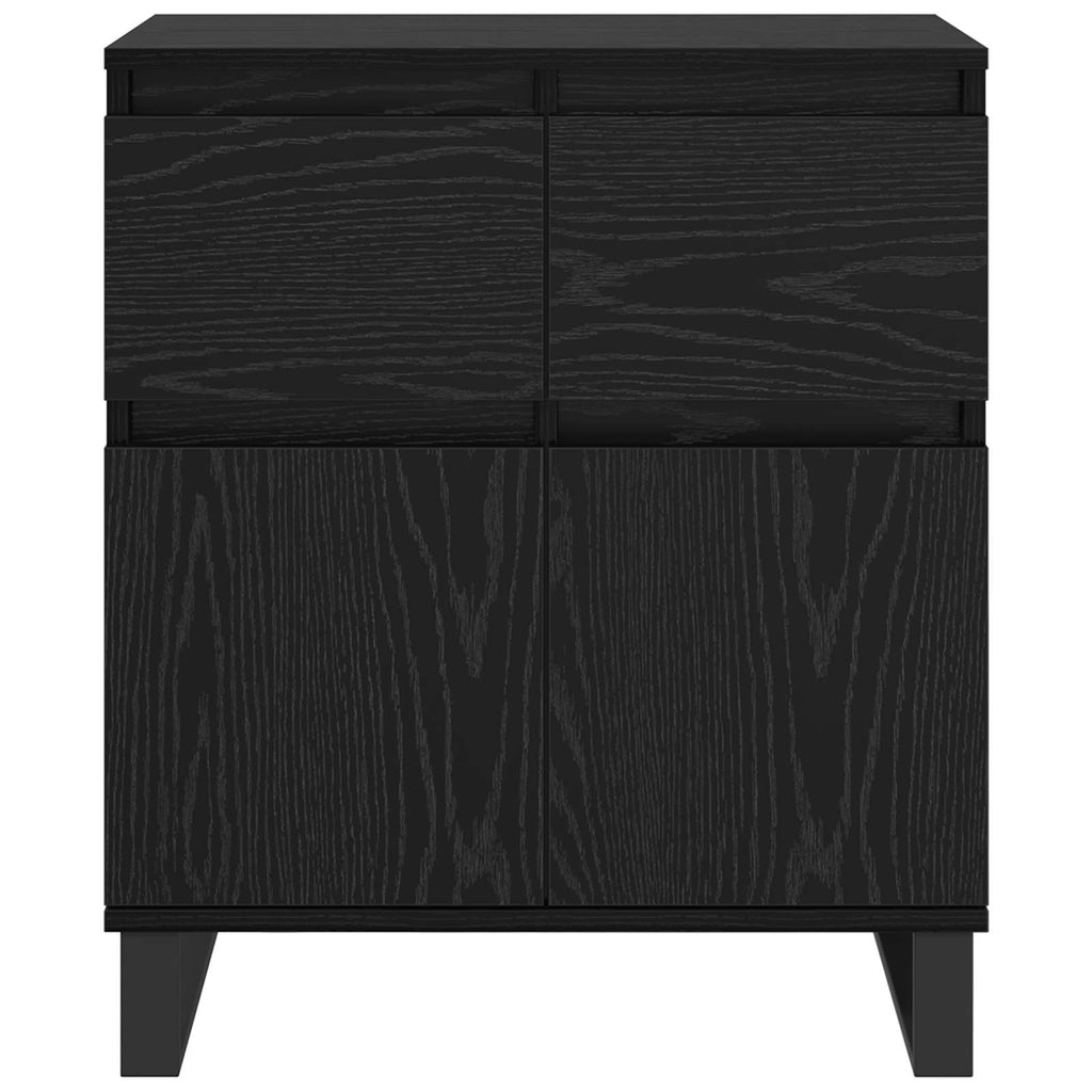 vidaXL Bufet Czarny Dąb 60 x 35 x 70 cm Drewno inżynieryjne i żelazo