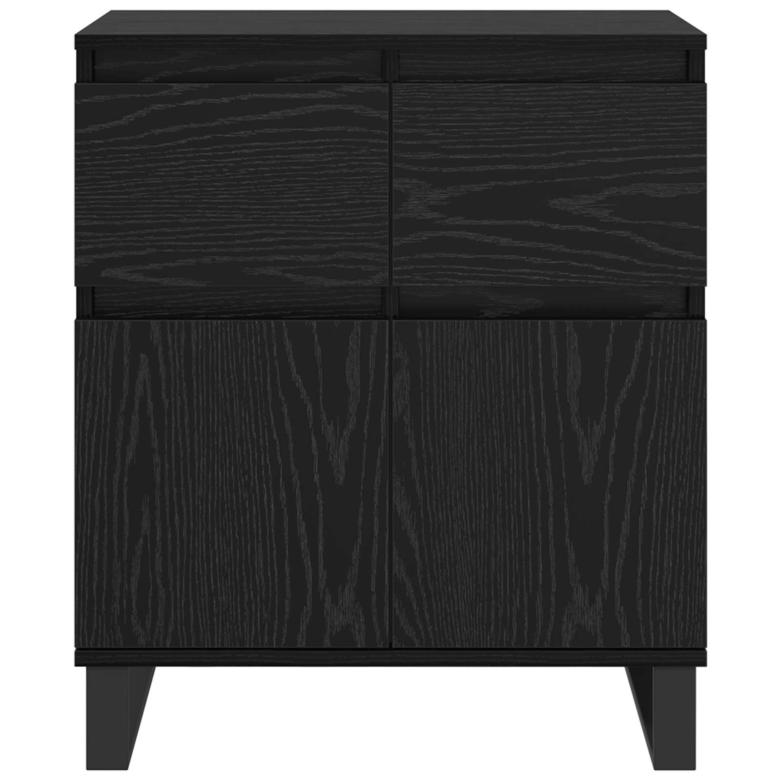 vidaXL Bufet Czarny Dąb 60 x 35 x 70 cm Drewno inżynieryjne i żelazo