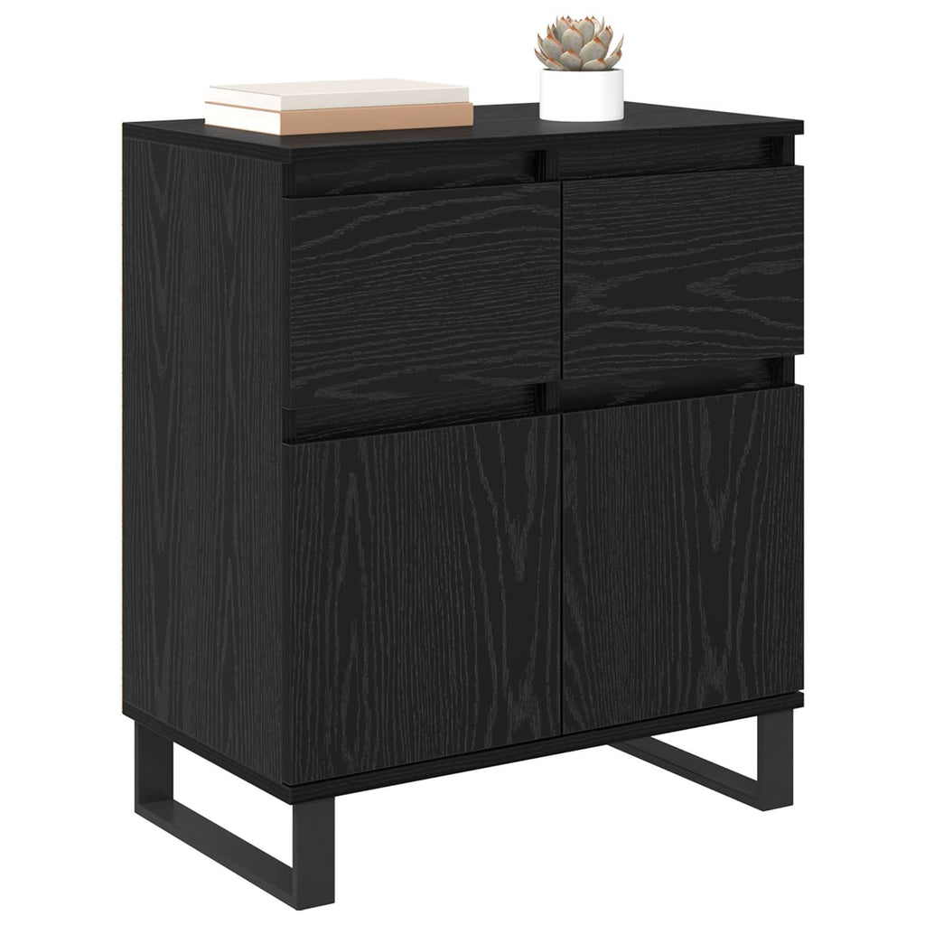 vidaXL Bufet Czarny Dąb 60 x 35 x 70 cm Drewno inżynieryjne i żelazo