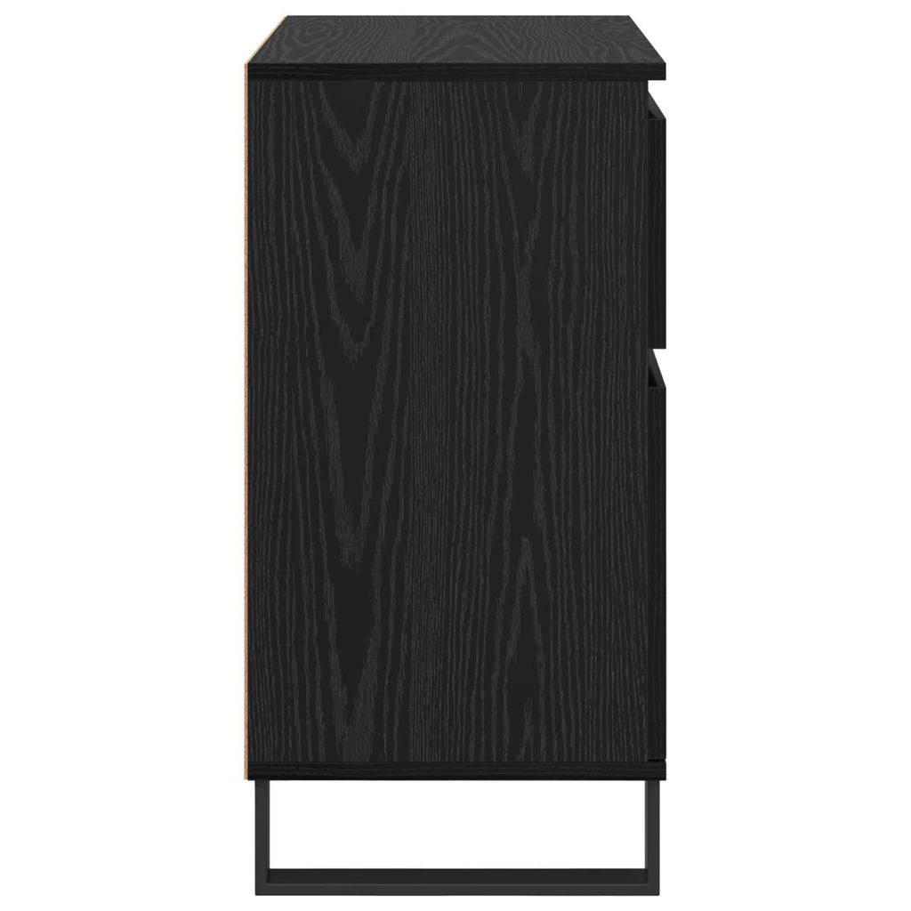vidaXL Bufet Czarny Dąb 60 x 35 x 70 cm Drewno inżynieryjne i żelazo