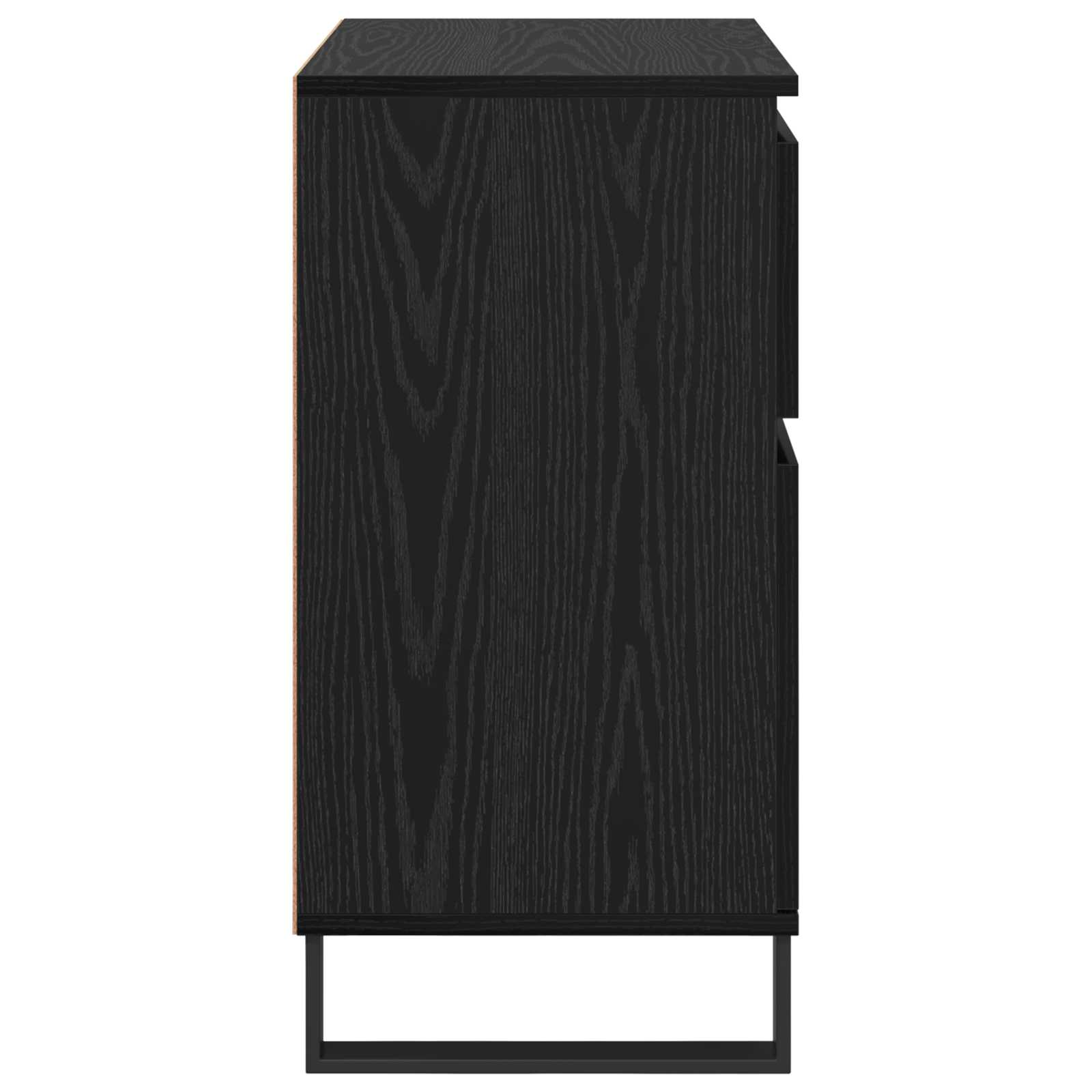 vidaXL Bufet Czarny Dąb 60 x 35 x 70 cm Drewno inżynieryjne i żelazo