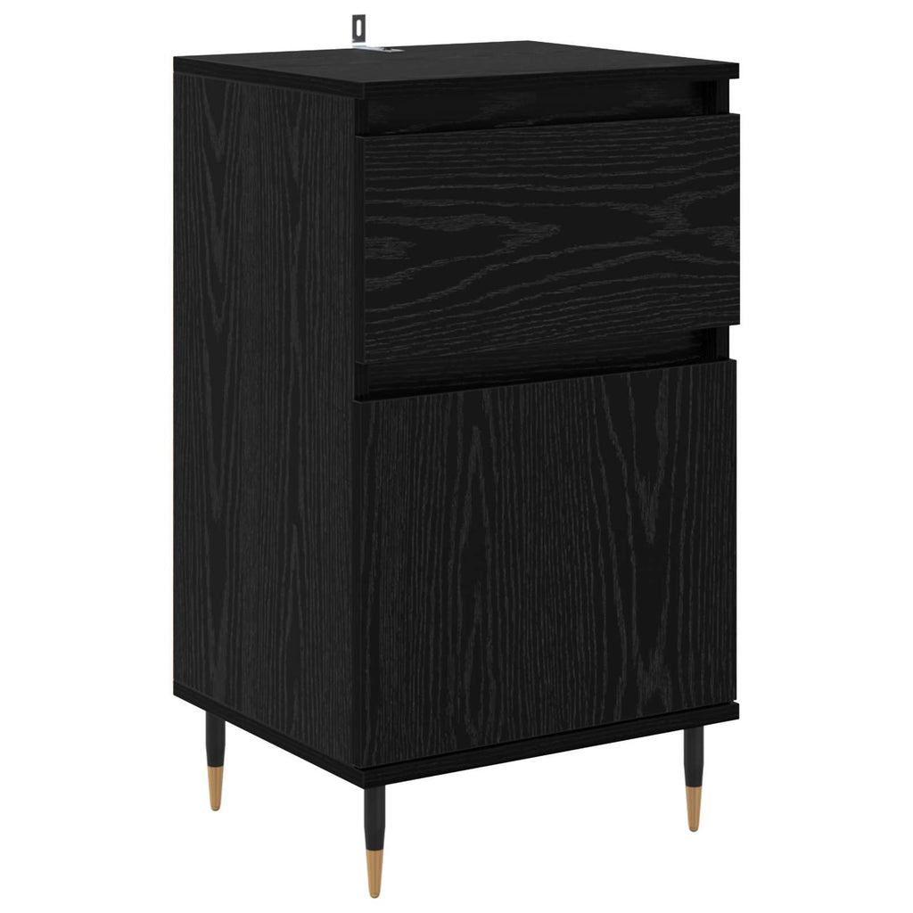 vidaXL Bufet Czarny Dąb 40 x 35 x 70 cm Drewno inżynieryjne i żelazo