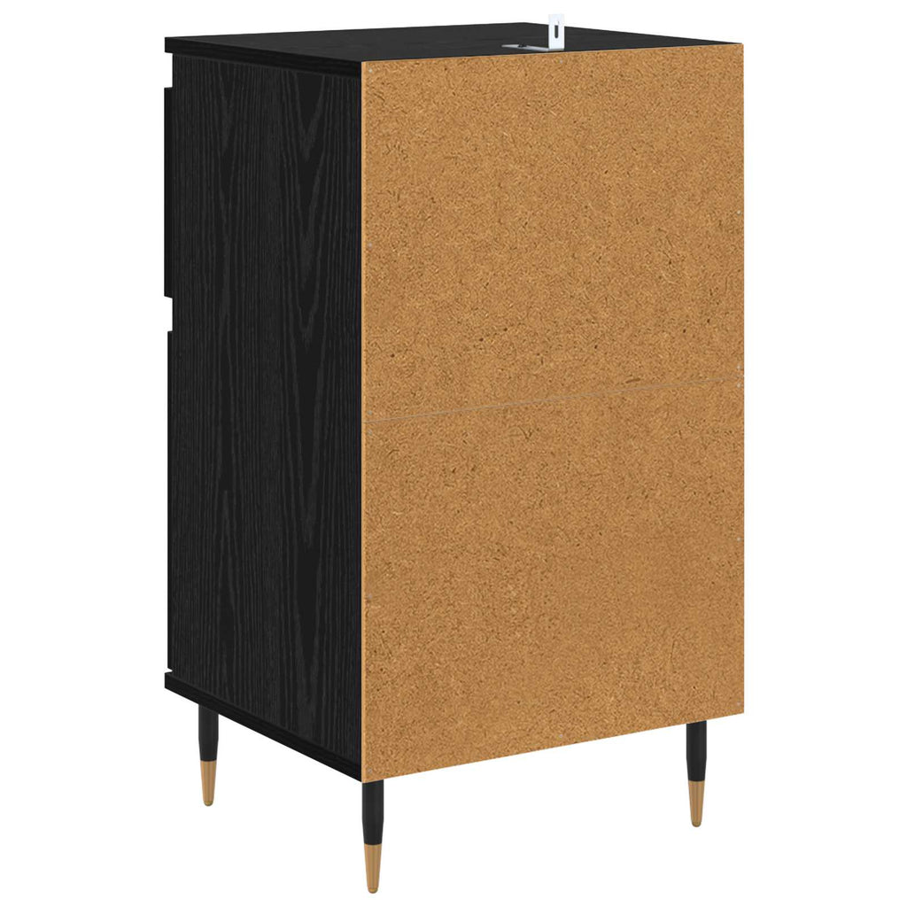 vidaXL Bufet Czarny Dąb 40 x 35 x 70 cm Drewno inżynieryjne i żelazo