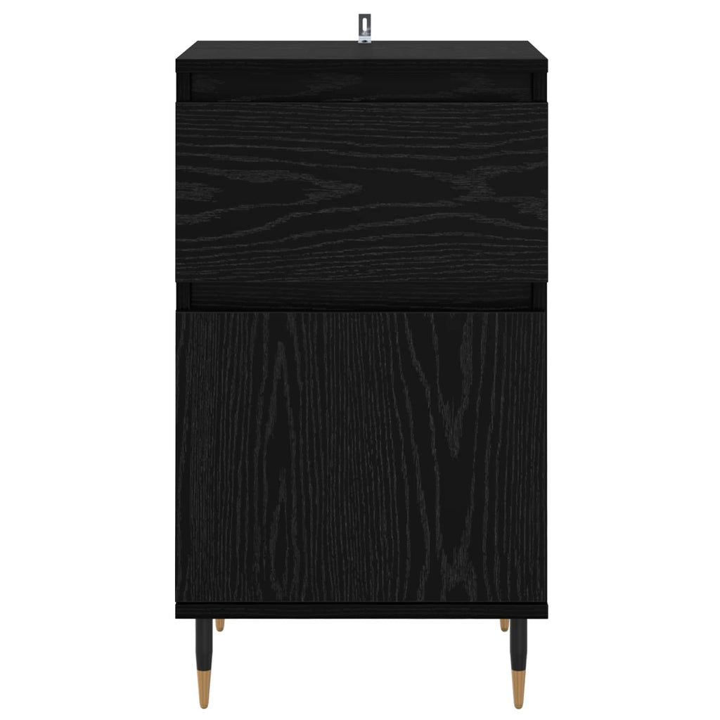 vidaXL Bufet Czarny Dąb 40 x 35 x 70 cm Drewno inżynieryjne i żelazo