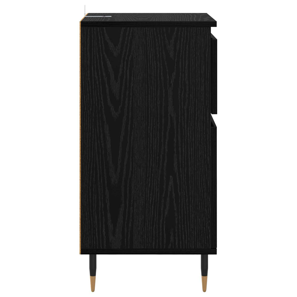 vidaXL Bufet Czarny Dąb 40 x 35 x 70 cm Drewno inżynieryjne i żelazo
