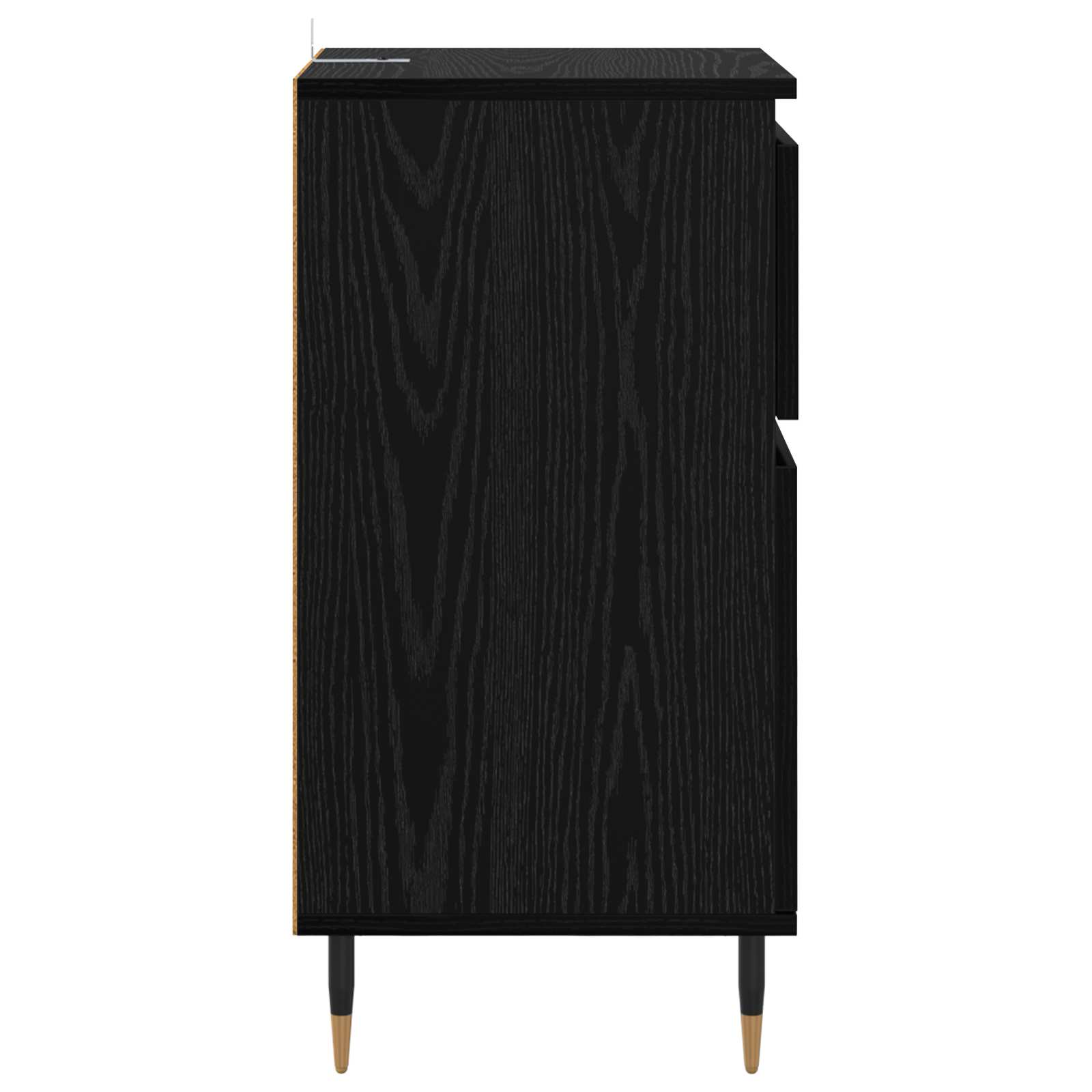 vidaXL Bufet Czarny Dąb 40 x 35 x 70 cm Drewno inżynieryjne i żelazo