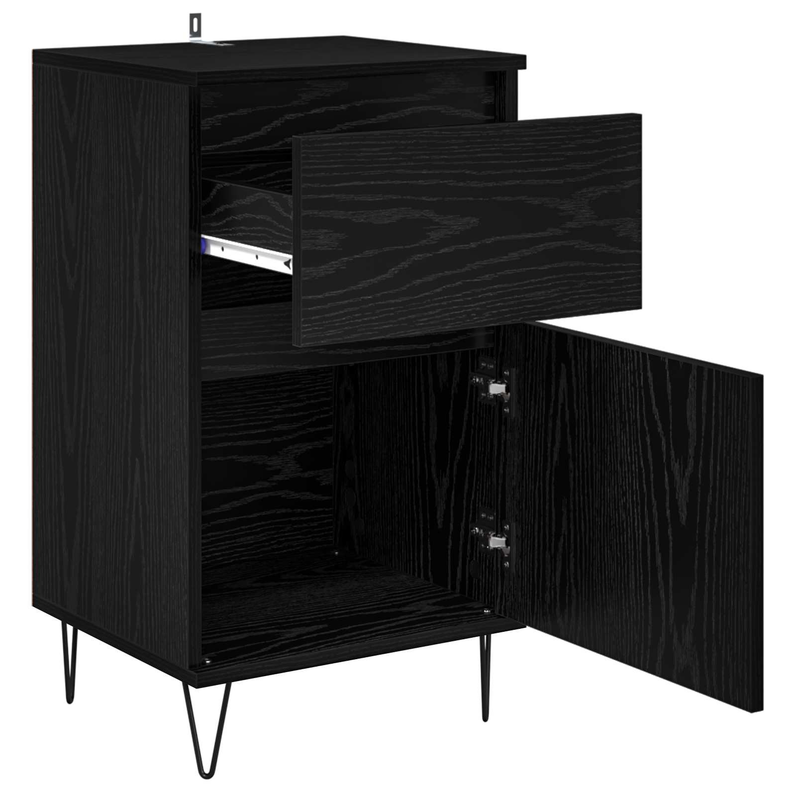vidaXL Bufet Czarny dąb 35 x 40 x 70 cm Materiał drewnopochodny