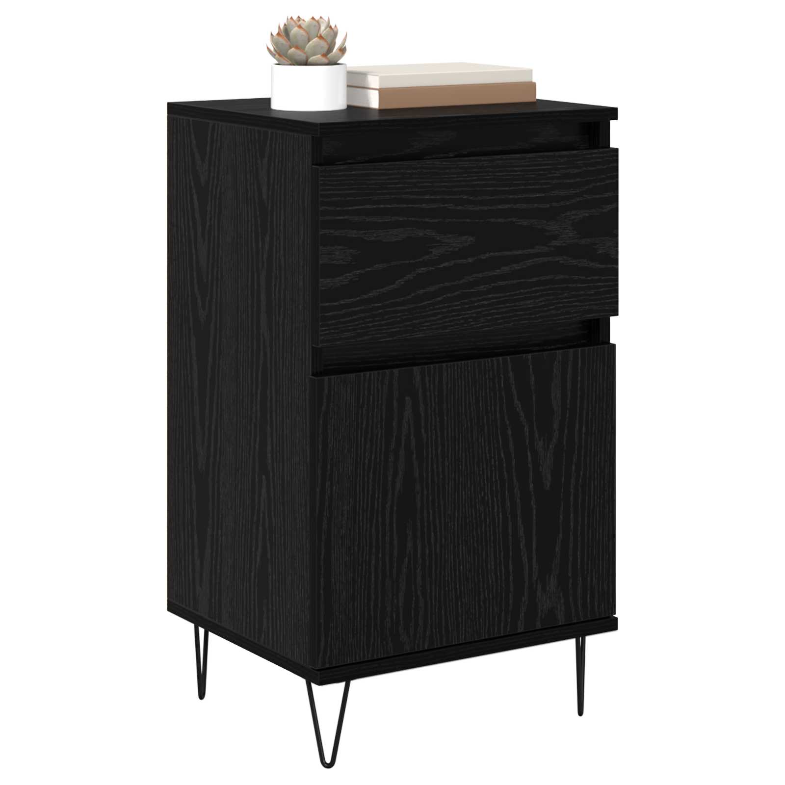 vidaXL Bufet Czarny dąb 35 x 40 x 70 cm Materiał drewnopochodny