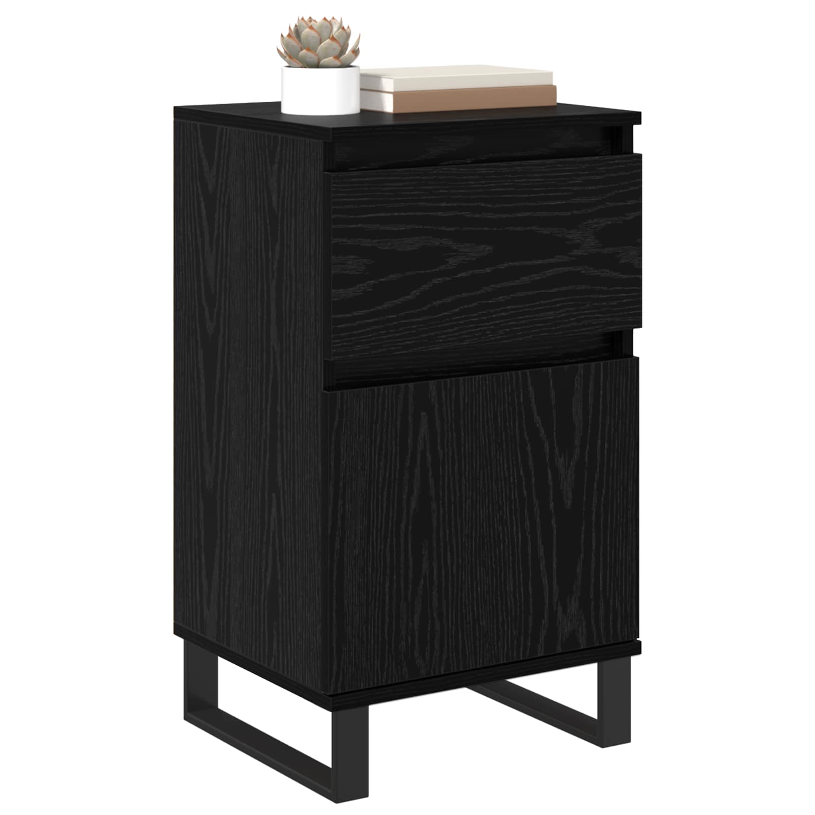 vidaXL Bufet Czarny dąb 35 x 40 x 70 cm Materiał drewnopochodny
