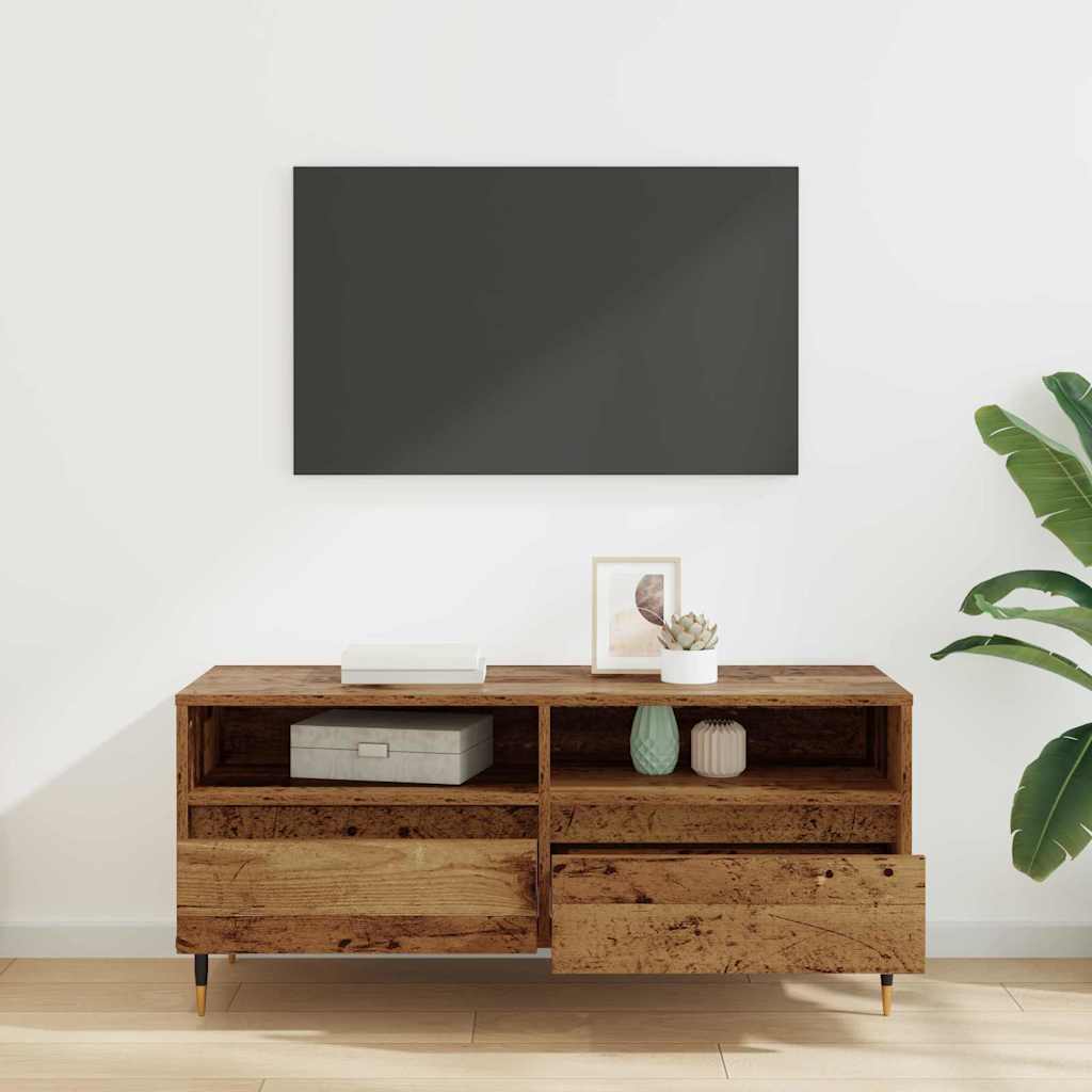 vidaXL Szafka pod telewizor Stare drewno 100 x 34,5 x 44,5 cm
