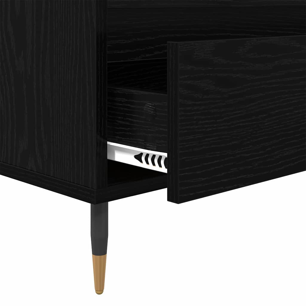 vidaXL Szafka pod telewizor z szufladą Czarny Dąb 100 x 34,5 x 44,5 cm