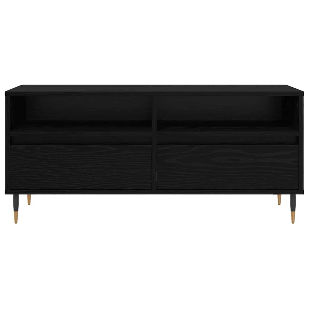 vidaXL Szafka pod telewizor z szufladą Czarny Dąb 100 x 34,5 x 44,5 cm