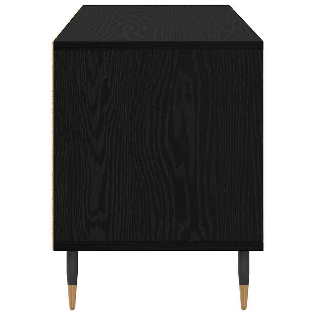 vidaXL Szafka pod telewizor z szufladą Czarny Dąb 100 x 34,5 x 44,5 cm