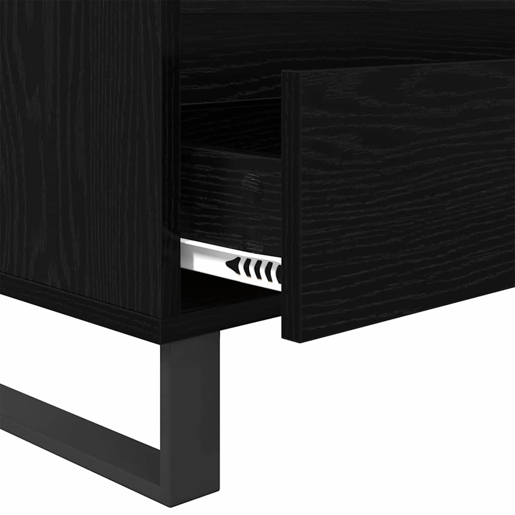 vidaXL Szafka pod telewizor z szufladą Czarny Dąb 100 x 34,5 x 44,5 cm